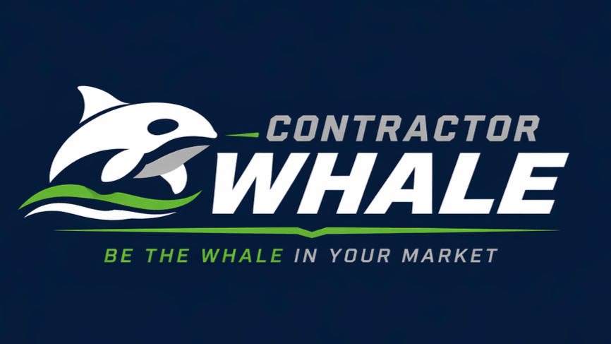 Contractor Whale logo on dark background